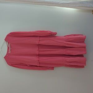 ASOS UK 22 (US 18) Bright Pink Corduroy Tiered Dress